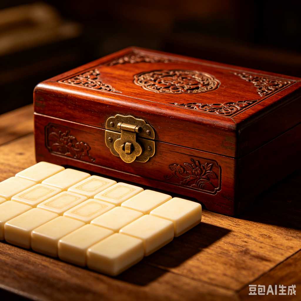 wooden mahjong set