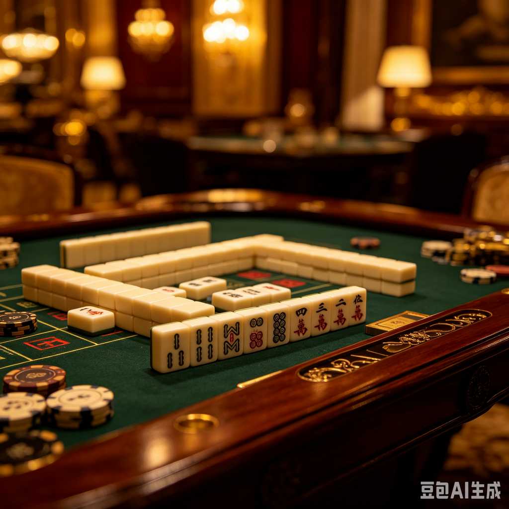vintage text mahjong set